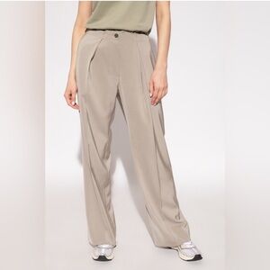 Acne Studios Wide Leg Pleated Trousers in Taupe - Women size 34